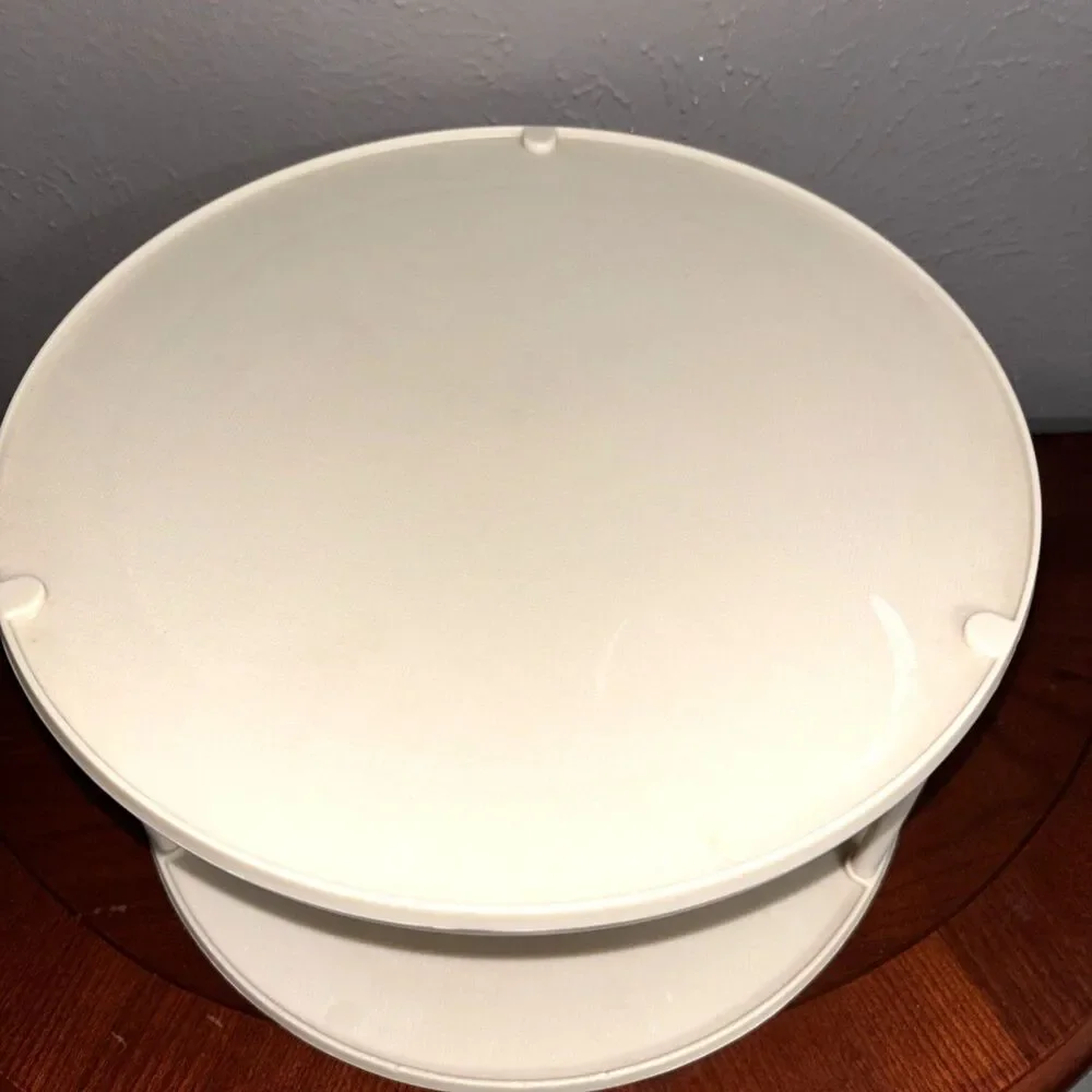 Vintage Rubbermaid Lazy Susan 2 Tier Round Spice Turntable Beige #2709